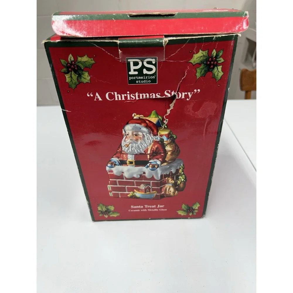 A Christmas Story Santa in Chimney COOKIE‎ JAR Metallic Shiny